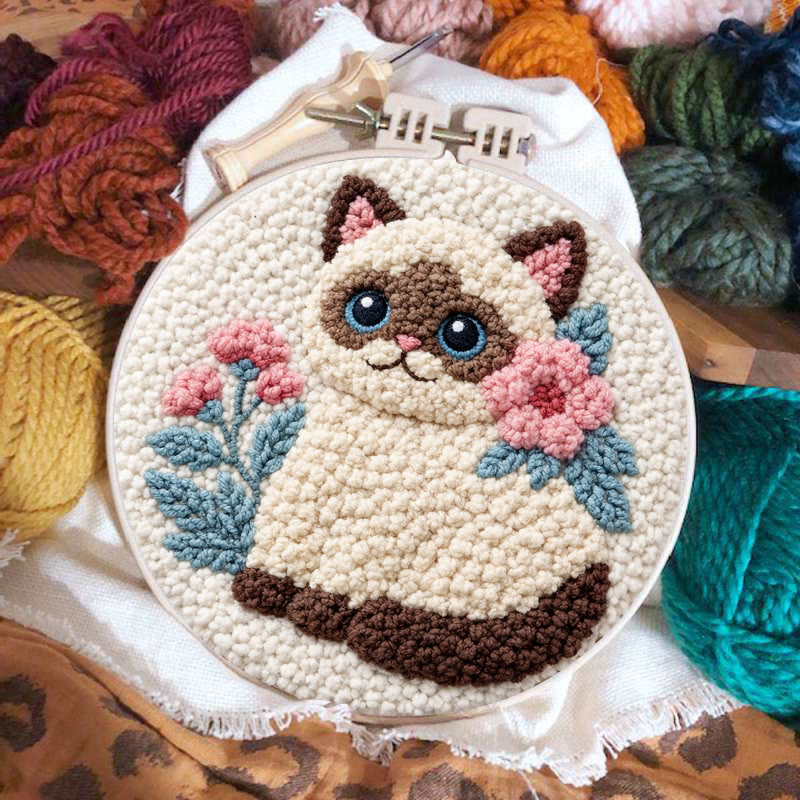 Blooming Fluffy Kitten Punch Needle Kit – Entry-Level DIY Starter | Fun Handcraft Creation - image 2