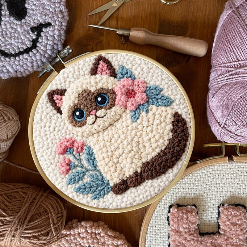 Blooming Fluffy Kitten Punch Needle Kit – Entry-Level DIY Starter | Fun Handcraft Creation - image 8