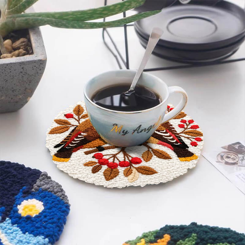 Berry Perched Birds Punch Needle Kit – Newcomer-Friendly DIY Starter | Best Gifting Choice - image 5