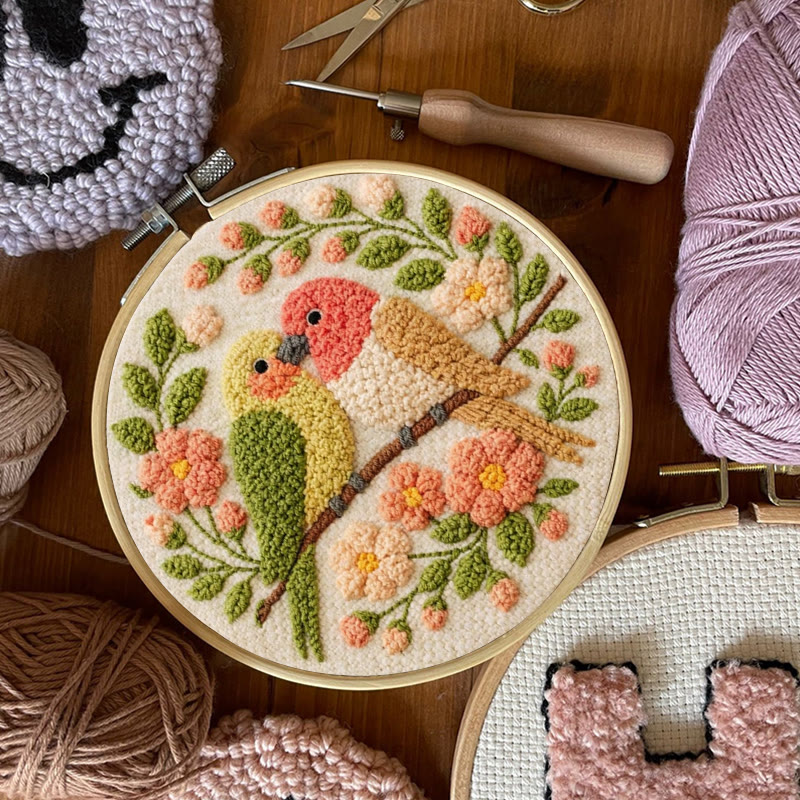 Pastel Love Birds Punch Needle Kit – Top Gifting Selection | Exquisite Handcraft Piece - image 9