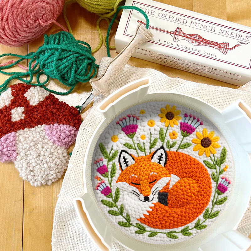Snuggly Dozing Fox Floral Punch Needle Kit – Leading Gifting Option | Refined Artisanal Handcraft - image 12