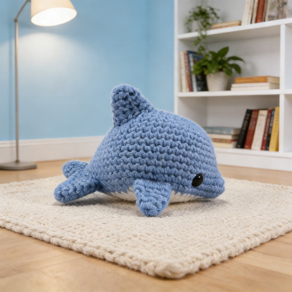 Diy Handmade Dolphin Crochet Kit - Adorable Handmade Toy | Easy Crocheted Project - image 2