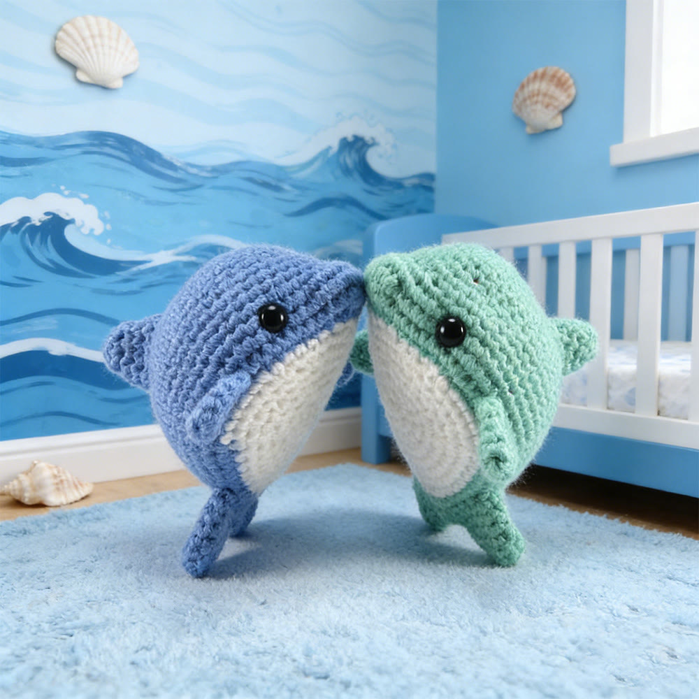 Diy Handmade Dolphin Crochet Kit - Adorable Handmade Toy | Easy Crocheted Project - image 1