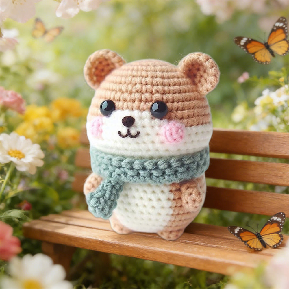 Diy Handmade Bear With Scarf Crochet Kit - Crocheted Kids Doll | Plush Animal Craft | Nice Gift Idea - Diy Handmade Bear With Scarf Crochet Kit - image 4