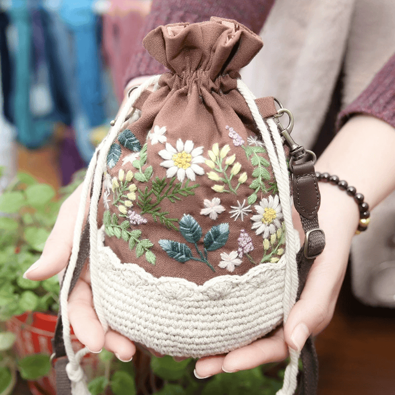 Handmade Crossbody Bag Kit | Floral Handmade Craft | Diy Sewing Art | Gift For Her  - C - image 5