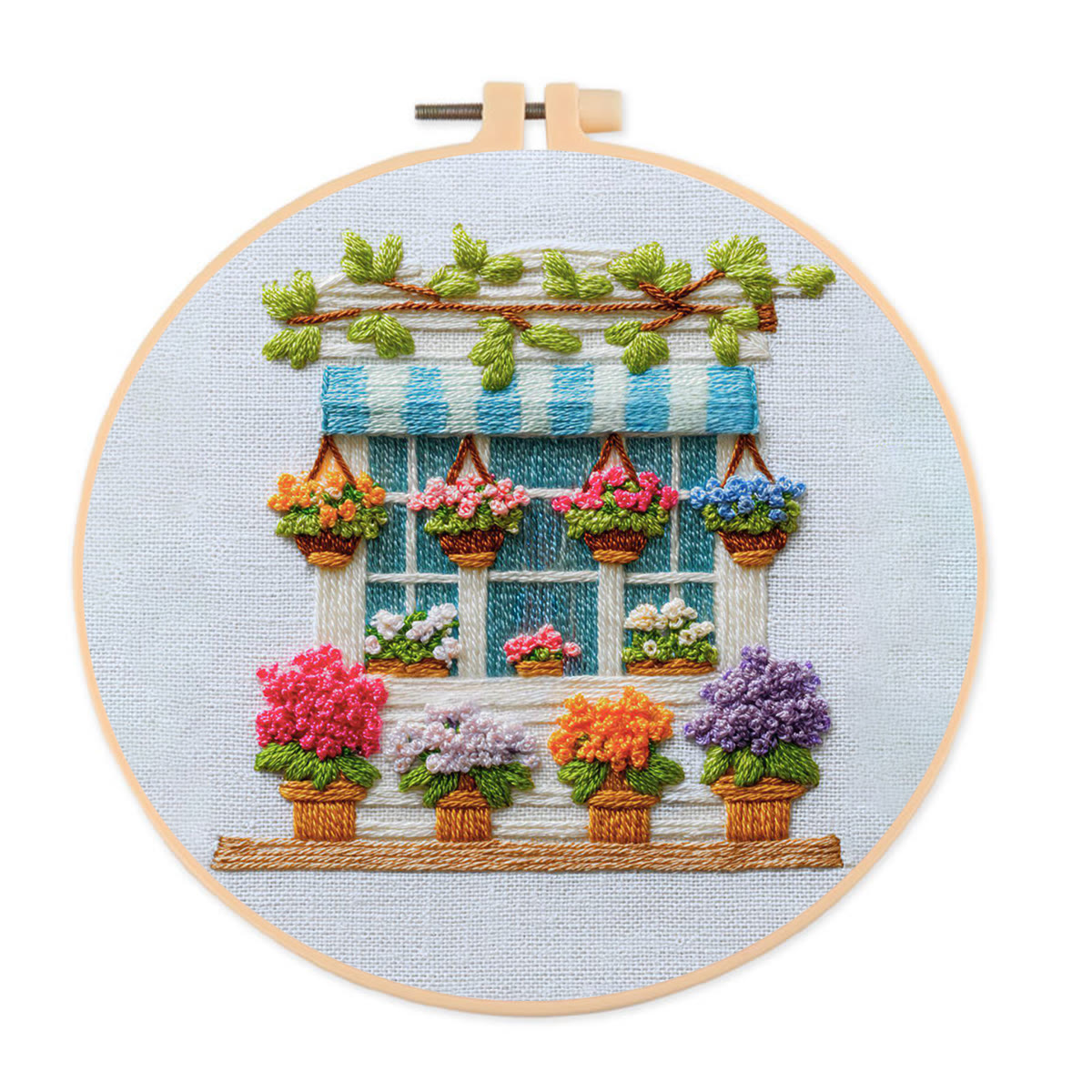 Rubbyoo Embroidery Kit - Flower Shop | Handmade Decoration Craft | Beginner Diy Needlework  - 20*20cm - image 1