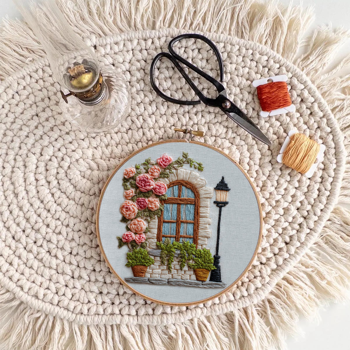 Rubbyoo Embroidery Kit - Floral Window | Nice Home Decoration | Diy Handmade Gift  - image 5