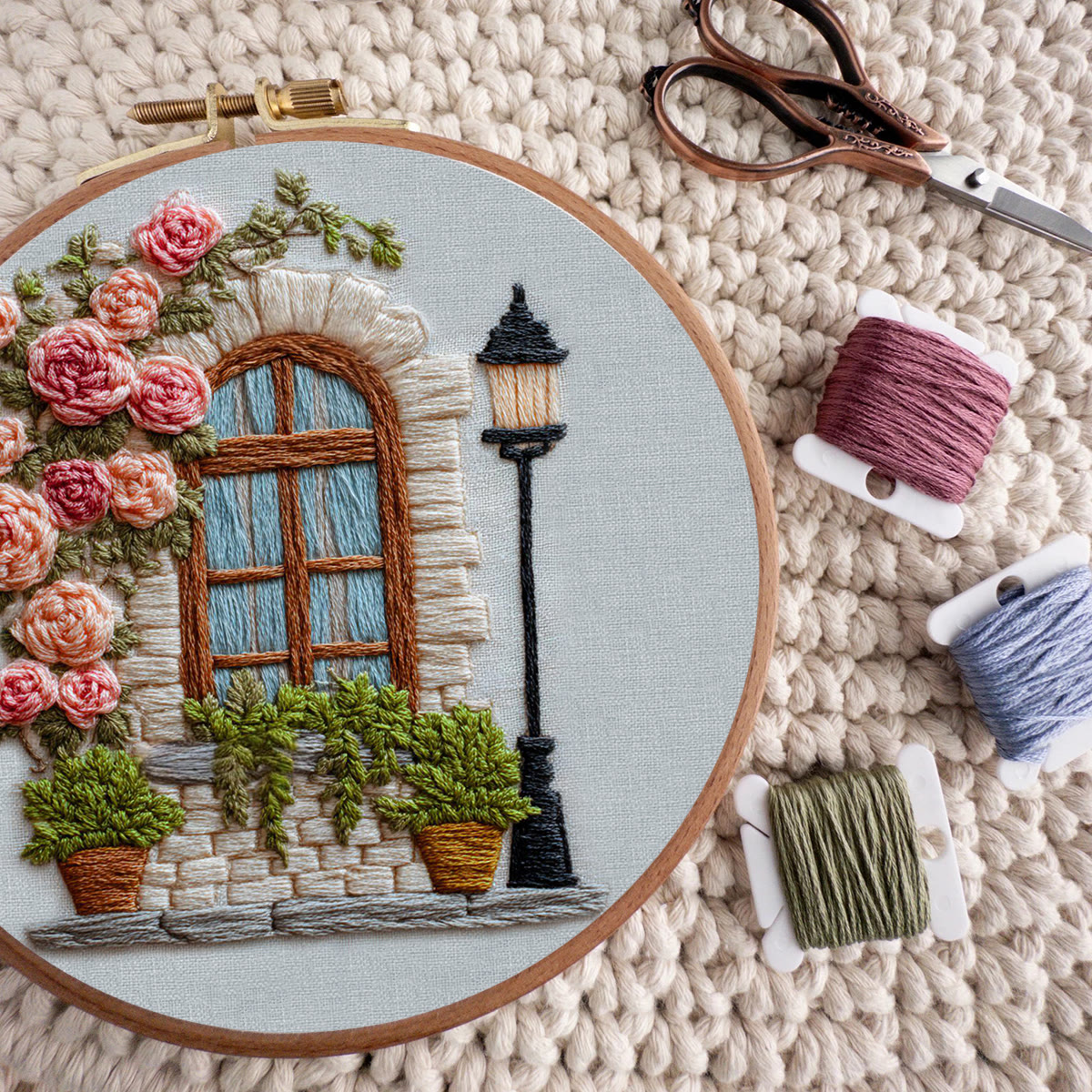 Rubbyoo Embroidery Kit - Floral Window | Nice Home Decoration | Diy Handmade Gift  - image 7