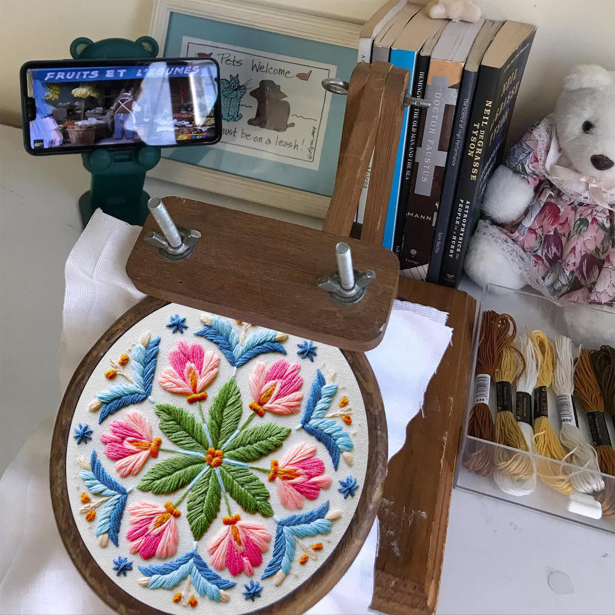 Rubbyoo Embroidery Kit - Floral Mandala | Easy Stitch Art | Perfect Craft For Diy Beginner  - image 6