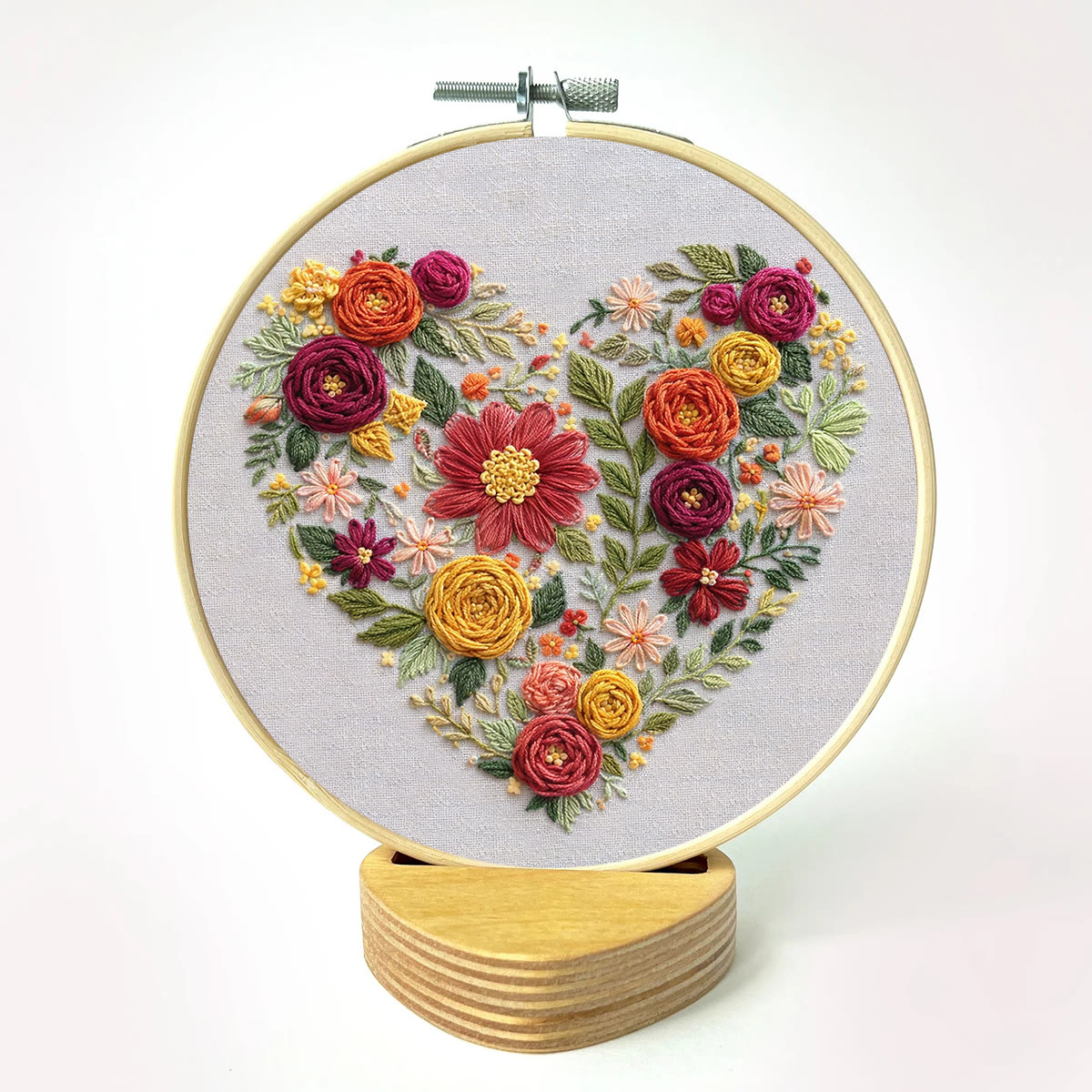 Rubbyoo Embroidery Kit - Floral Love | Modern Floral Heart | Diy Home Ornament - image 11