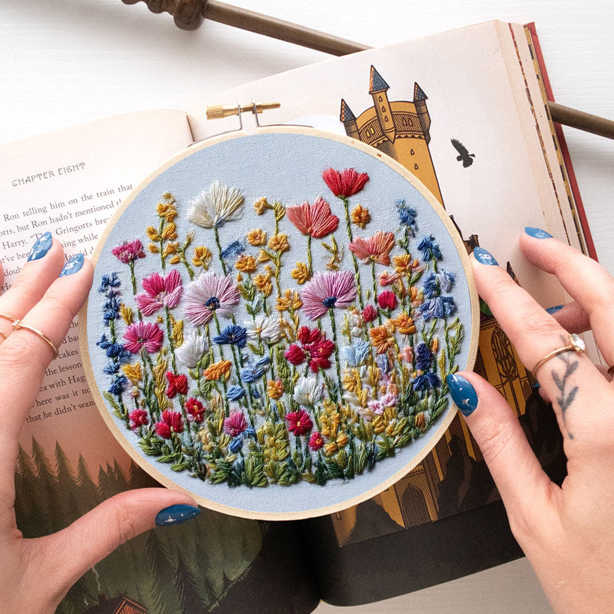 Rubbyoo Embroidery Kit - Beautiful Wildflower | Nice Room Decoration | Beginner Hoop Art - image 4