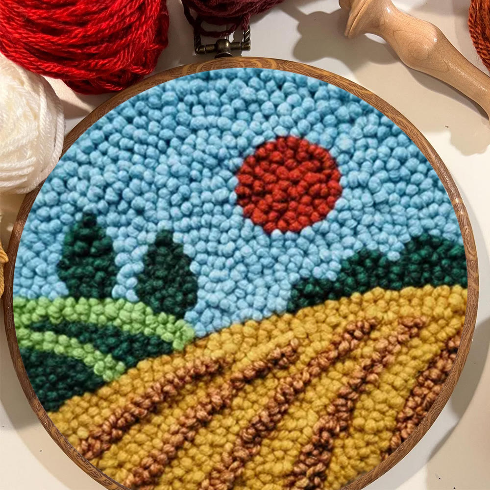 Sunset Countryside Landscape Punch Needle Kit – Cozy Home Handcraft | Newbie-friendly Diy Project - image 8