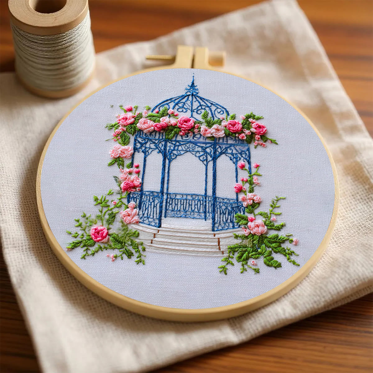 Rubbyoo Embroidery Kit - Rose Garden | Charming Handmade Craft | Diy Decorative Art  - image 2