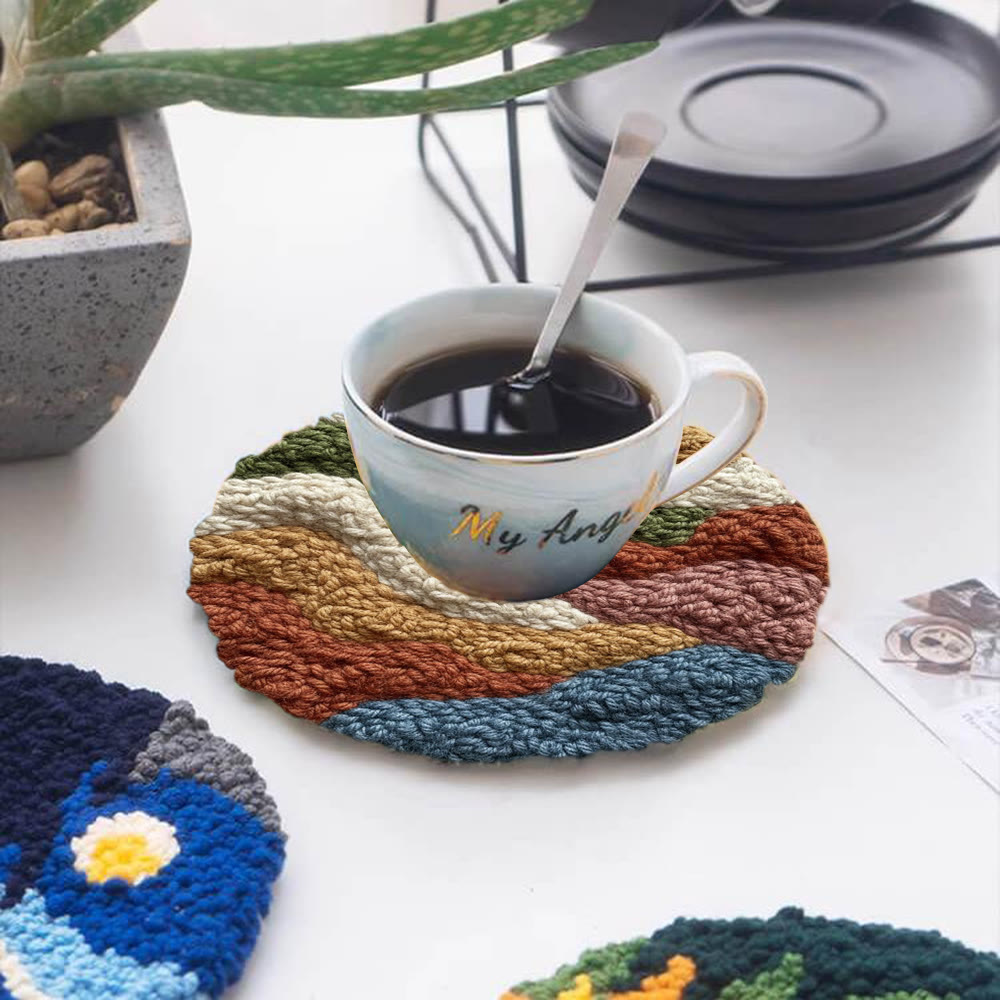 Soft-toned Wave Texture Punch Needle Kit – Stylish Artistic Wall Ornament | Effortless Simple Diy Handcraft - image 5