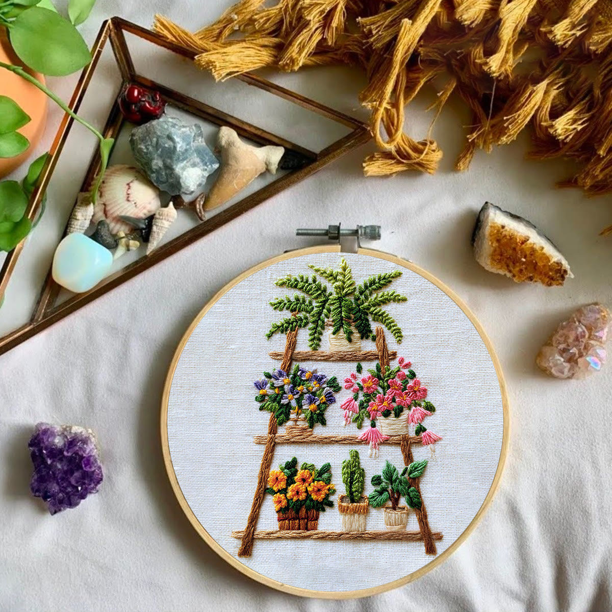 Rubbyoo Embroidery Kit - Plant Ladder | Diy Home Decor | Handmade Hoop Art  - image 4