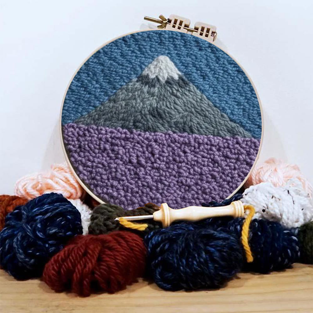 Soft-Hued Snow-Capped Mountain Punch Needle Kit – Literary Artistic Home Decor | Charming Gift For Her - image 2