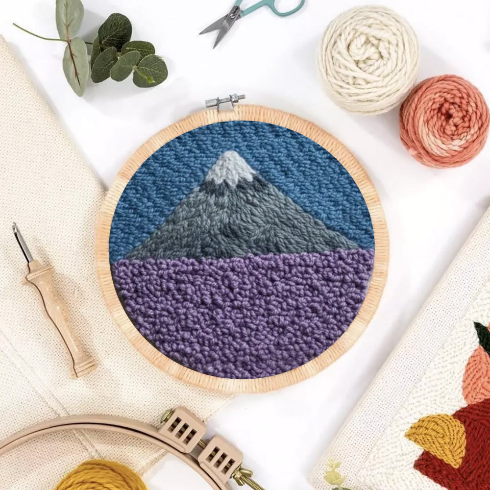 Soft-Hued Snow-Capped Mountain Punch Needle Kit – Literary Artistic Home Decor | Charming Gift For Her - image 3