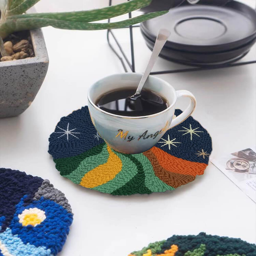 Starry Moonlit Mountainscape Punch Needle Kit – Newbie-friendly Diy Handcraft | Scenic Decorative Hanger - image 5