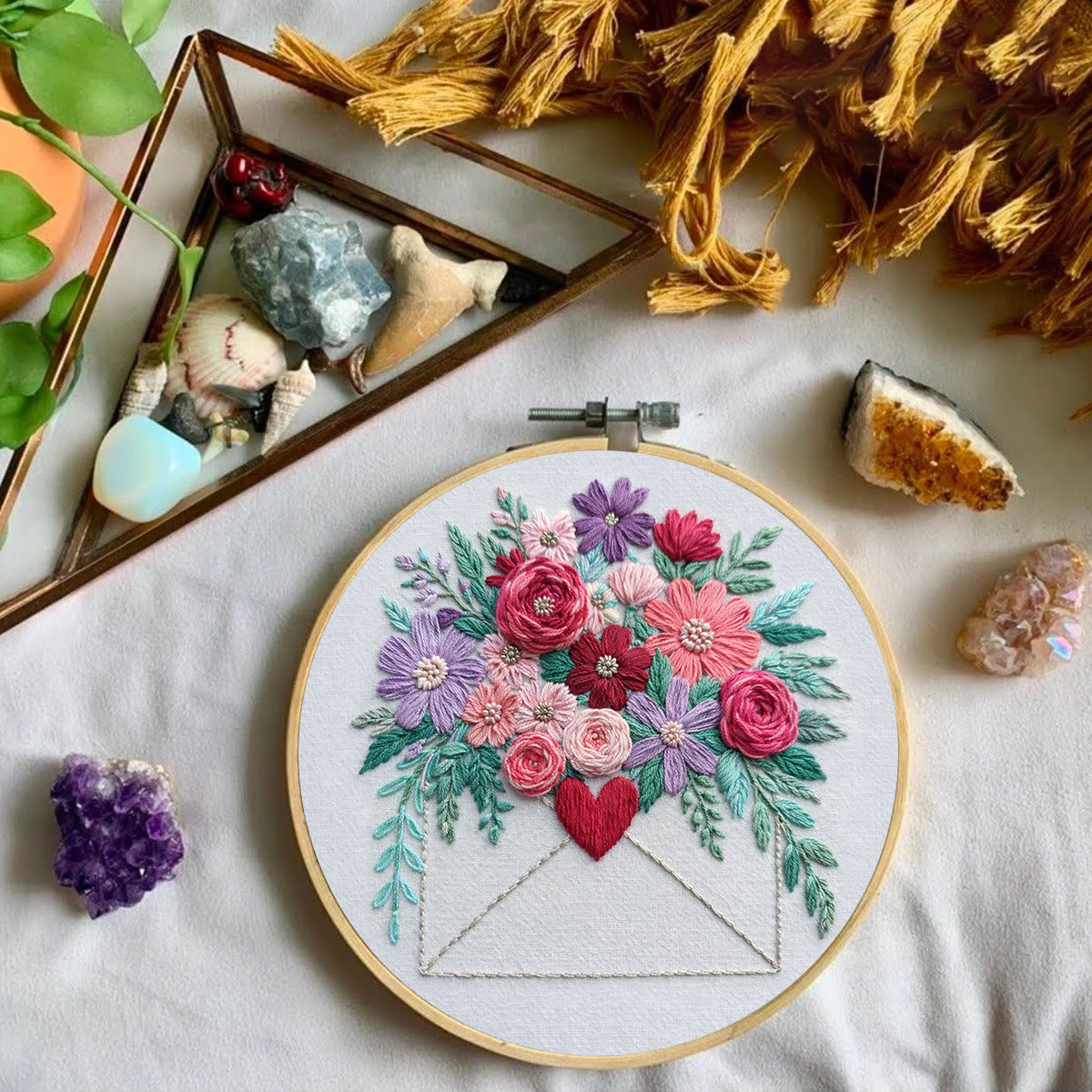 Rubbyoo Embroidery Kit - Blooming Love Envelope | Valentine Day Gifts | Diy Anniversary Gift - image 5