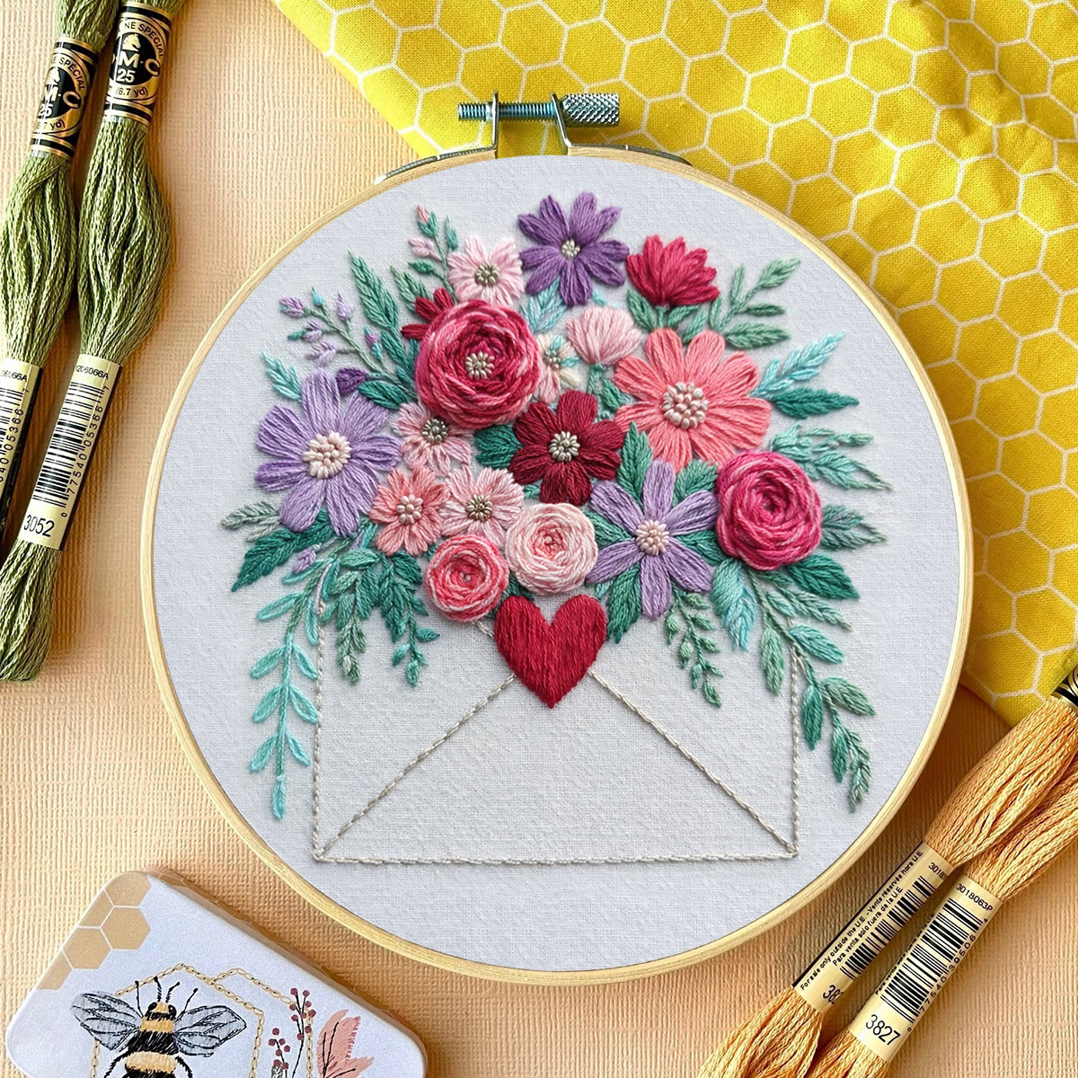 Rubbyoo Embroidery Kit - Blooming Love Envelope | Valentine Day Gifts | Diy Anniversary Gift - image 12