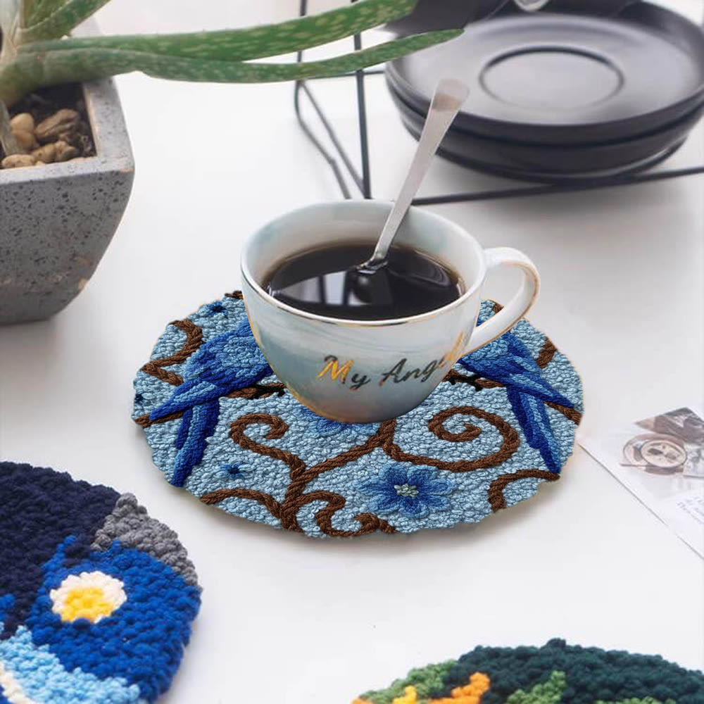 Blue Macaw Vine Floral Punch Needle Kit – Creative Handmade Diy Project | Exquisite Decorative Ornament - image 5