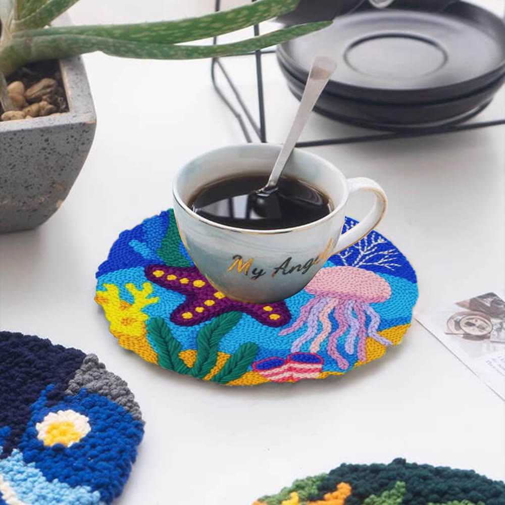 Cheerful Seabed Creatures Punch Needle Kit – Playful Underwater Vibe Handcraft | Lively Space Accent Ornament - image 5