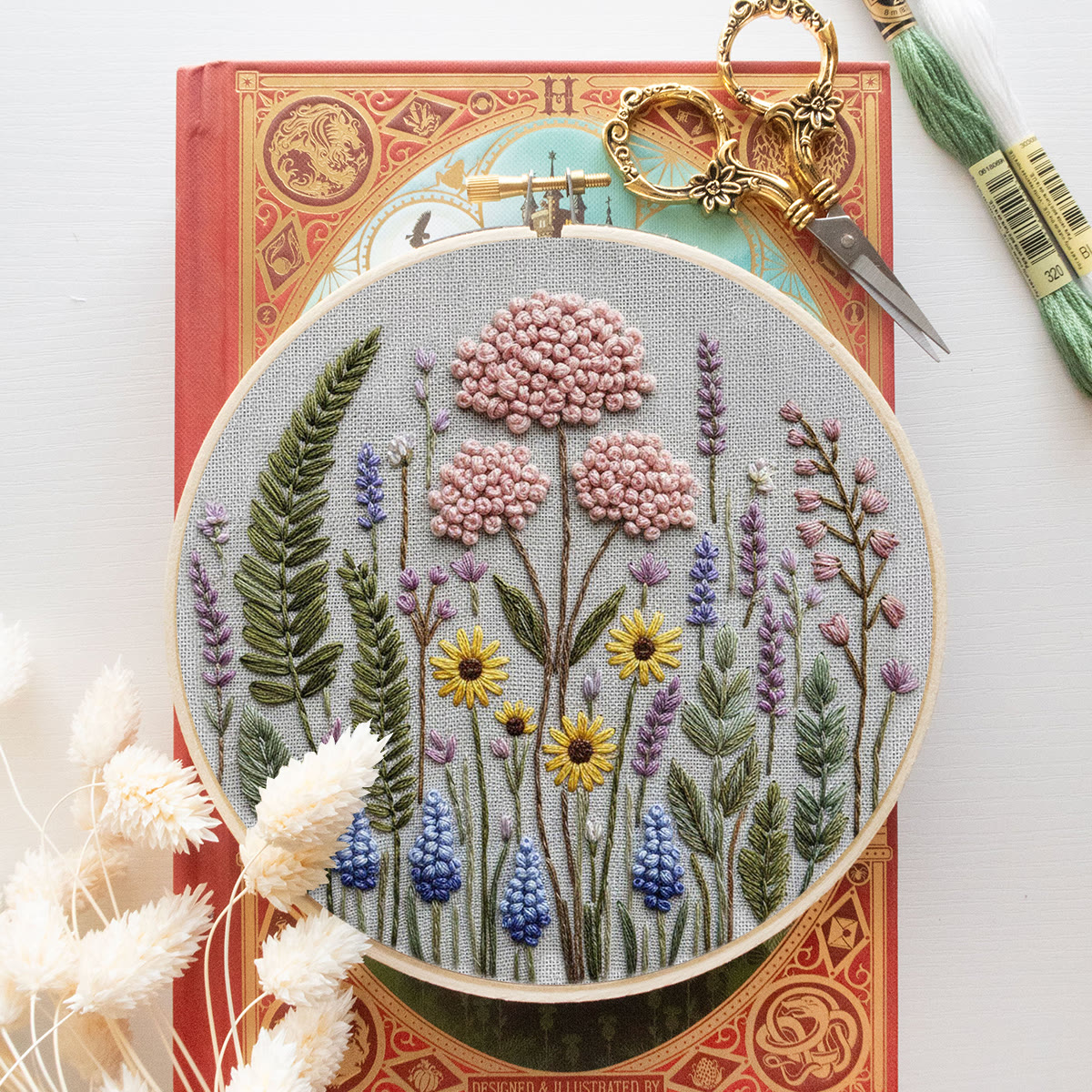 Rubbyoo Embroidery Kit - Lavender Wildflowers | Easy Starter Craft Gift | Diy Home Ornament - image 10