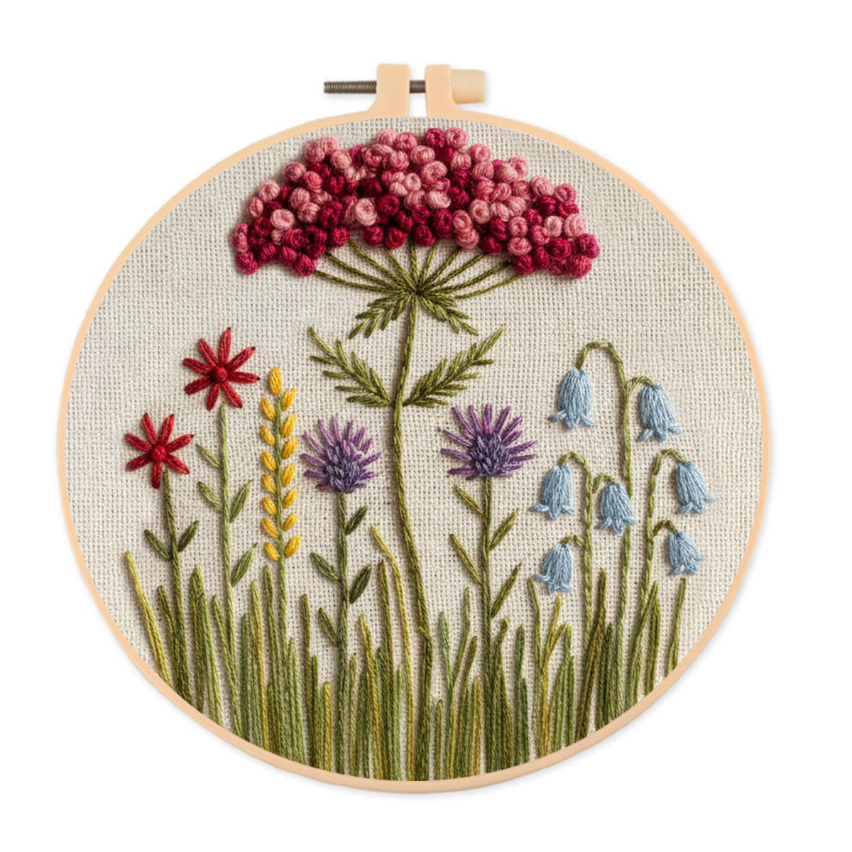 Rubbyoo Embroidery Kit - Floral Art  | Diy Versatile Decoration | Handmade Meaningful Gift - 20*20cm - image 1