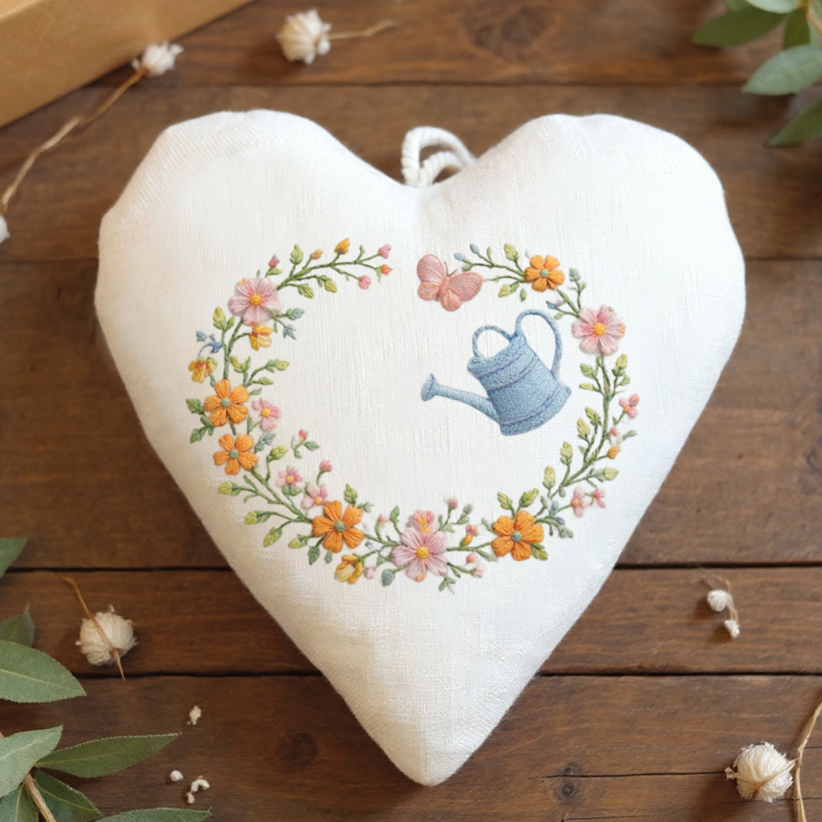 Rubbyoo Heart Embroidery Kit - Watering Can With Floral | Easy-to-make Diy | Sweet Gifting Selection - 6 inches hoop kit - image 1