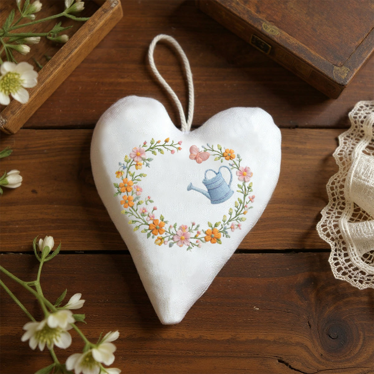 Rubbyoo Heart Embroidery Kit - Watering Can With Floral | Easy-to-make Diy | Sweet Gifting Selection - image 8
