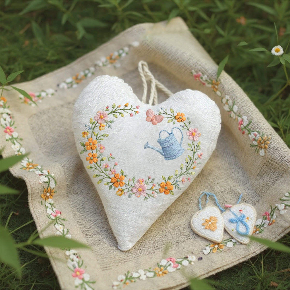 Rubbyoo Heart Embroidery Kit - Watering Can With Floral | Easy-to-make Diy | Sweet Gifting Selection - image 7