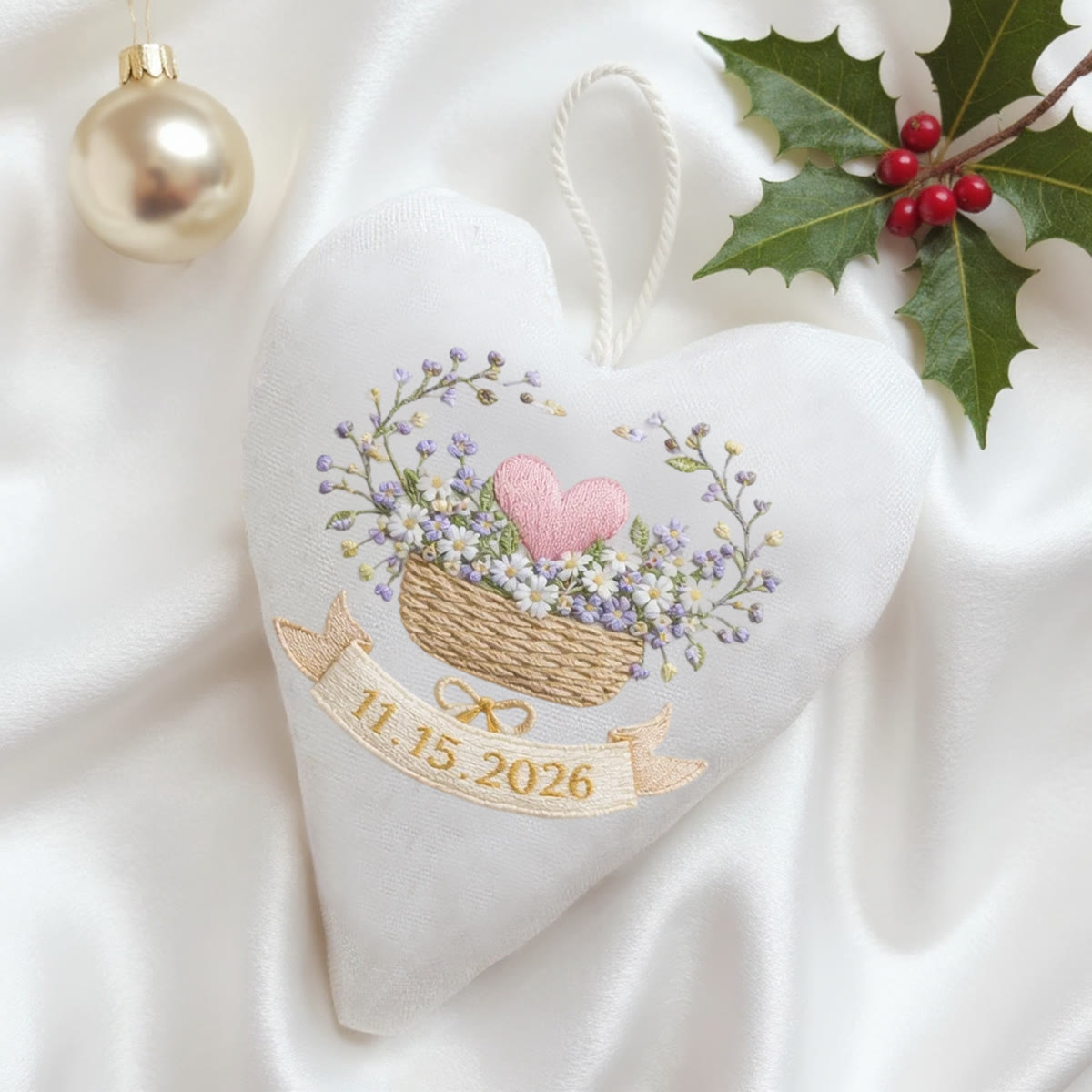 Rubbyoo Heart Embroidery Kit - Flower Basket Date-themed Design | Warm Handmade Diy | Anniversary Gifting Pick - image 3