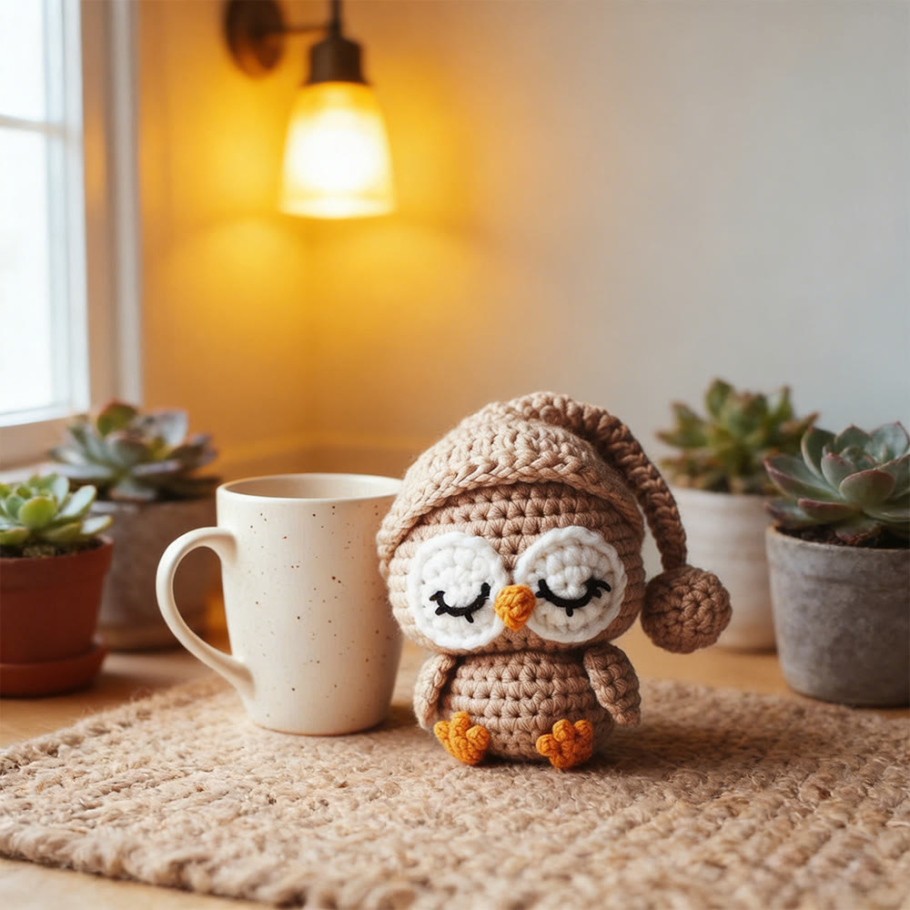 Diy Handmade Sleeping Owl Crochet Kit - Easy Handmade Craft | Perfect Gift For Kid - Diy Handmade Sleeping Owl Crochet Kit - image 1