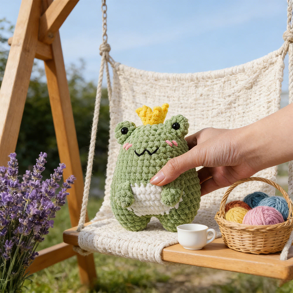Diy Handmade Cute Frog Crochet Kit - Beginner-friendly Plush Doll | Perfect Bag Decor - image 3