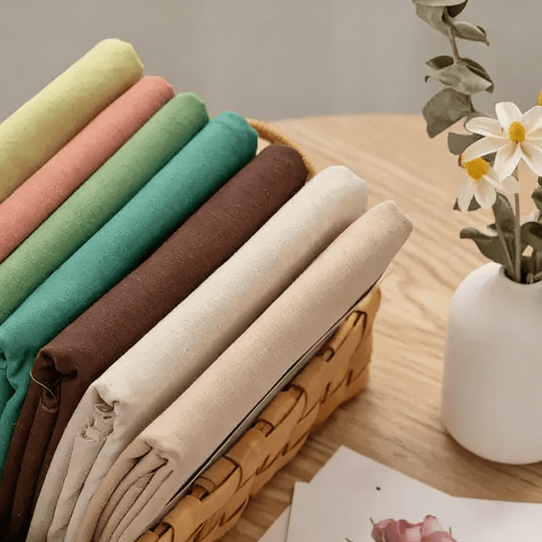 Embroidered Linen Fabric - Colourful Stitch Cloth | Perfect For Diy Sewing Projects - image 1