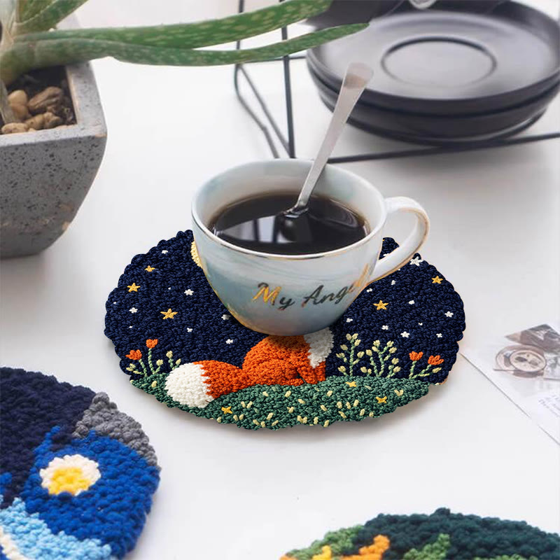 Starry Night Fox Punch Needle Kit – Whimsical Nature-themed Decor | Charming Gift For Animal Lovers - image 5