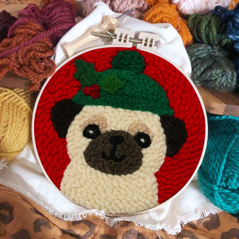 Charming Pug Punch Needle Kit – Fun Handcraft | Ideal Holiday Gift - image 2