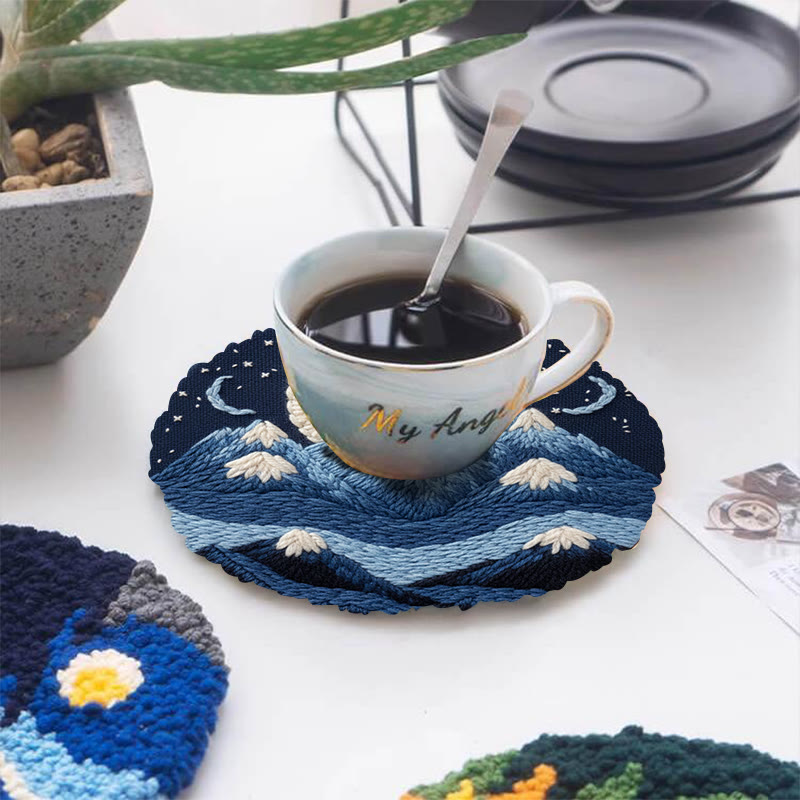 Moonlit Mountain Range Punch Needle Kit – Novice-friendly Diy | Elegant Wall Decor - image 5