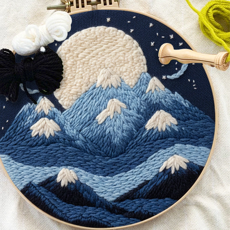 Moonlit Mountain Range Punch Needle Kit – Novice-friendly Diy | Elegant Wall Decor - image 8