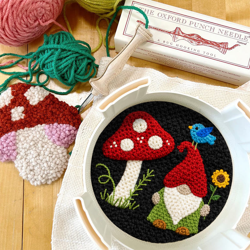 Mushroom Gnome Punch Needle Kit – Whimsical Handcraft | Cute Decorative Pendant - image 12