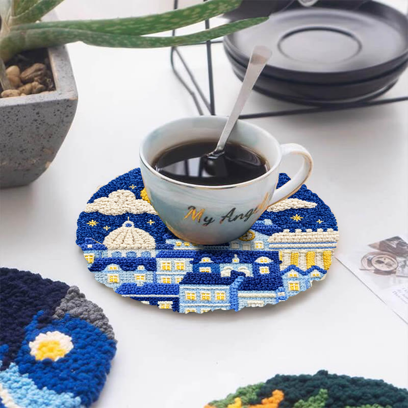 Starry Night Townscape Punch Needle Kit – Fun Handcraft Diy | Cozy Home Decor - image 5