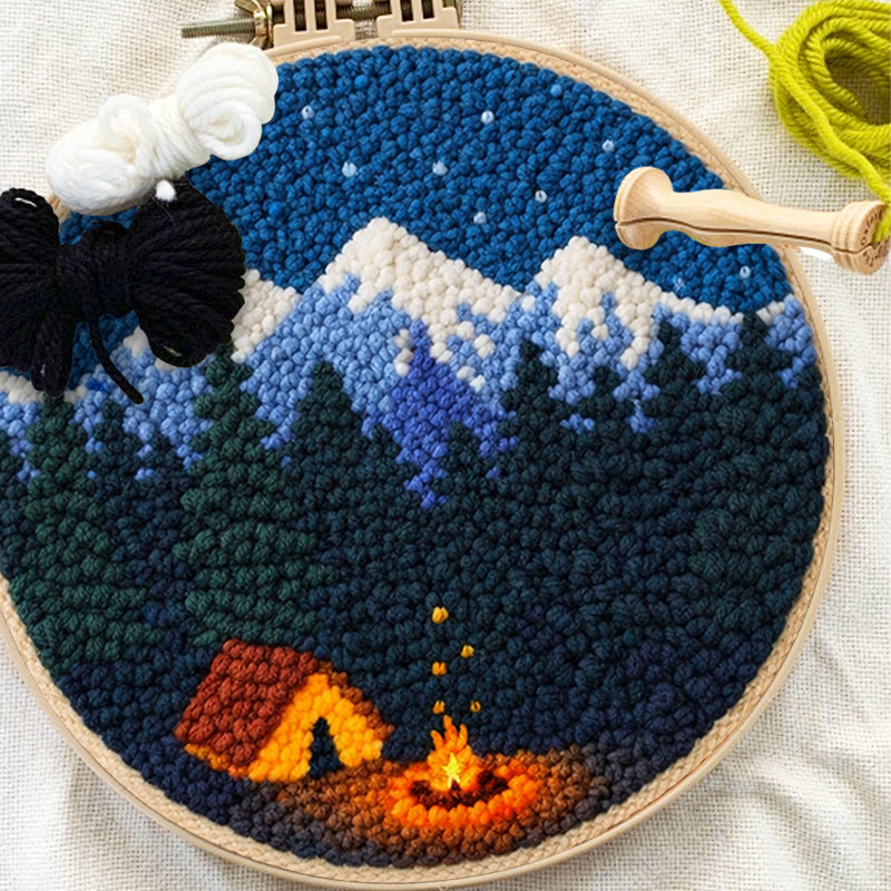 Mountain Campfire Punch Needle Kit - Leisure Handcraft Experience | Cozy Home Matching Piece - image 10