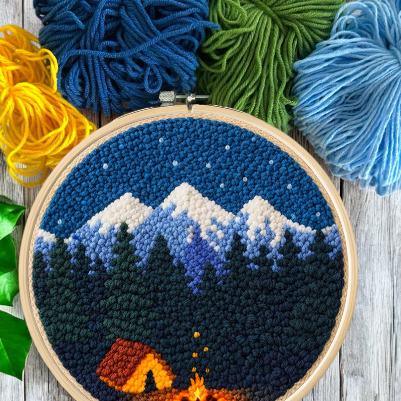Mountain Campfire Punch Needle Kit - Leisure Handcraft Experience | Cozy Home Matching Piece - image 8