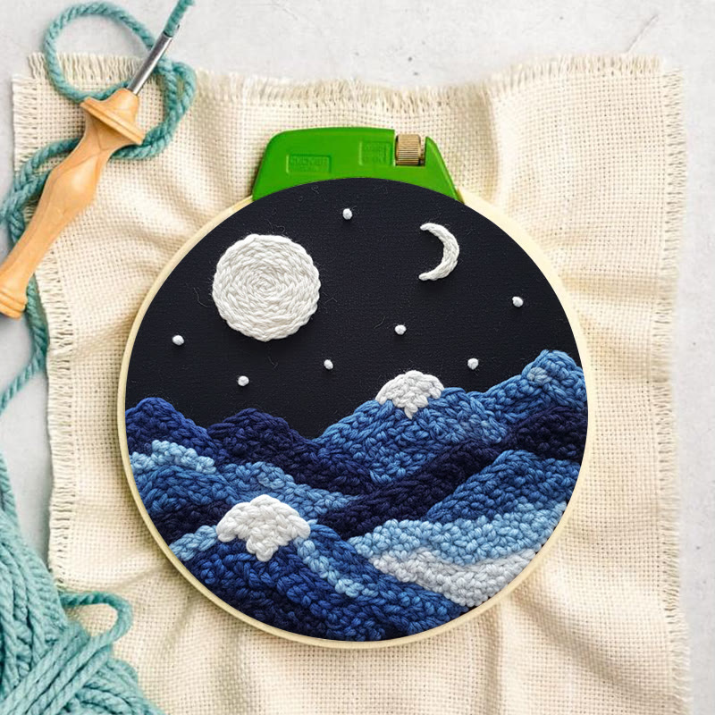 Lunar Wave Mountain Range Punch Needle Kit - Peaceful Handcraft Choice | Bedroom Vibe Enhancer - image 3