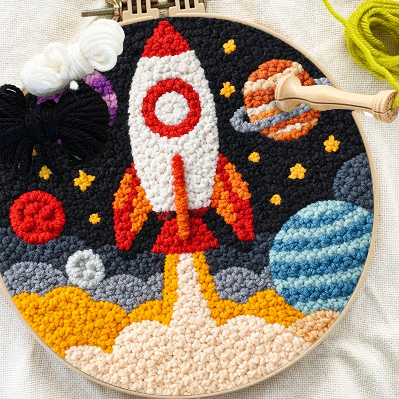 Space Rocket Adventure Punch Needle Kit - Playful Handcraft Experience | Creative Bedroom Styling Pick - image 8