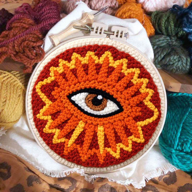 Sunburst Eye Design Punch Needle Kit - Unique Craft Creation | Playful Home Styling Piece - image 2