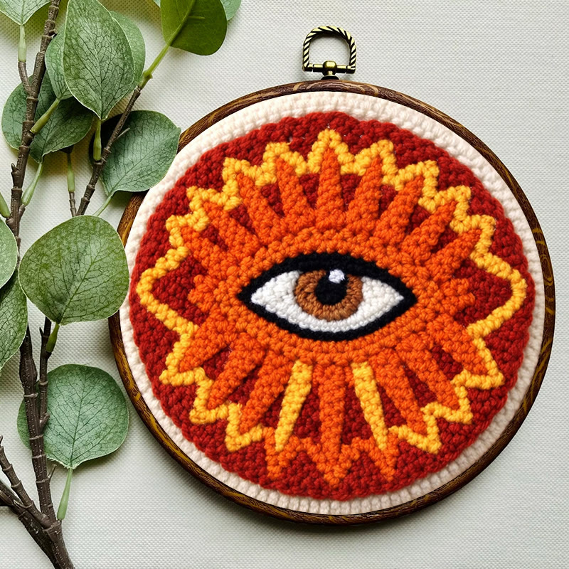 Sunburst Eye Design Punch Needle Kit - Unique Craft Creation | Playful Home Styling Piece - image 7