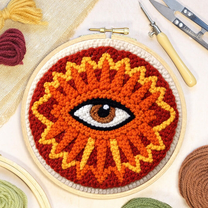 Sunburst Eye Design Punch Needle Kit - Unique Craft Creation | Playful Home Styling Piece - image 6