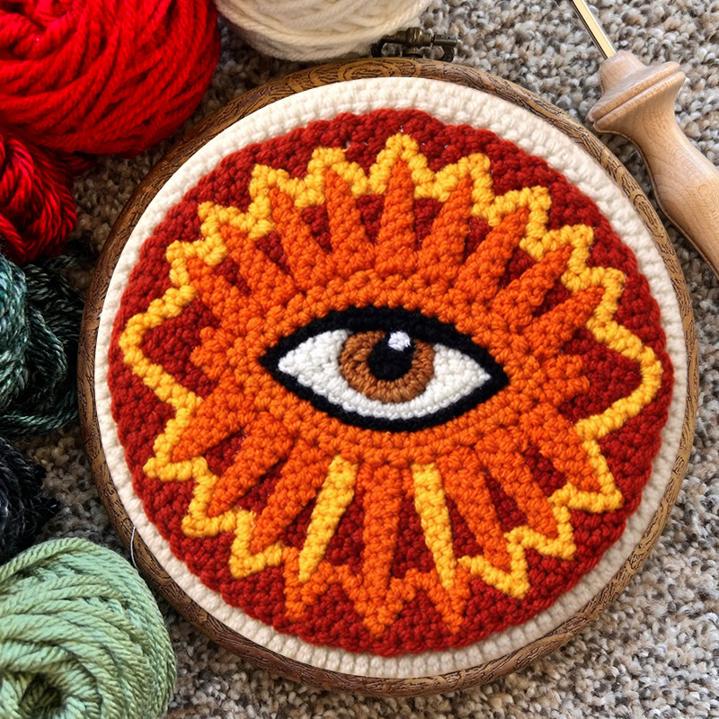 Sunburst Eye Design Punch Needle Kit - Unique Craft Creation | Playful Home Styling Piece - image 10