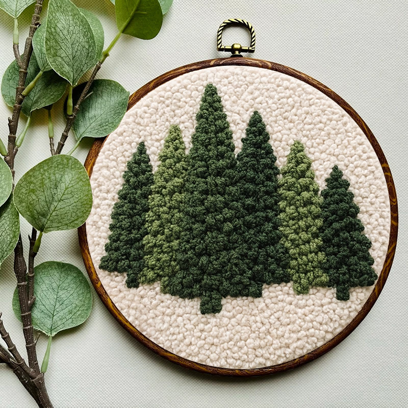 Evergreen Pine Forest Punch Needle Kit - Beginner Friendly DIY | Easy Craft Activity - image 9